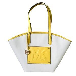 Michael Kors Kimber Tote Shopper Bag Daffodil Yellow Canvas NEW $558 w/Gift Box